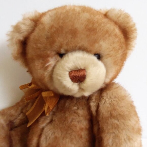 HugFun Brown Teddy Bear Orange Bow 10" Super Soft - Picture 2 of 11